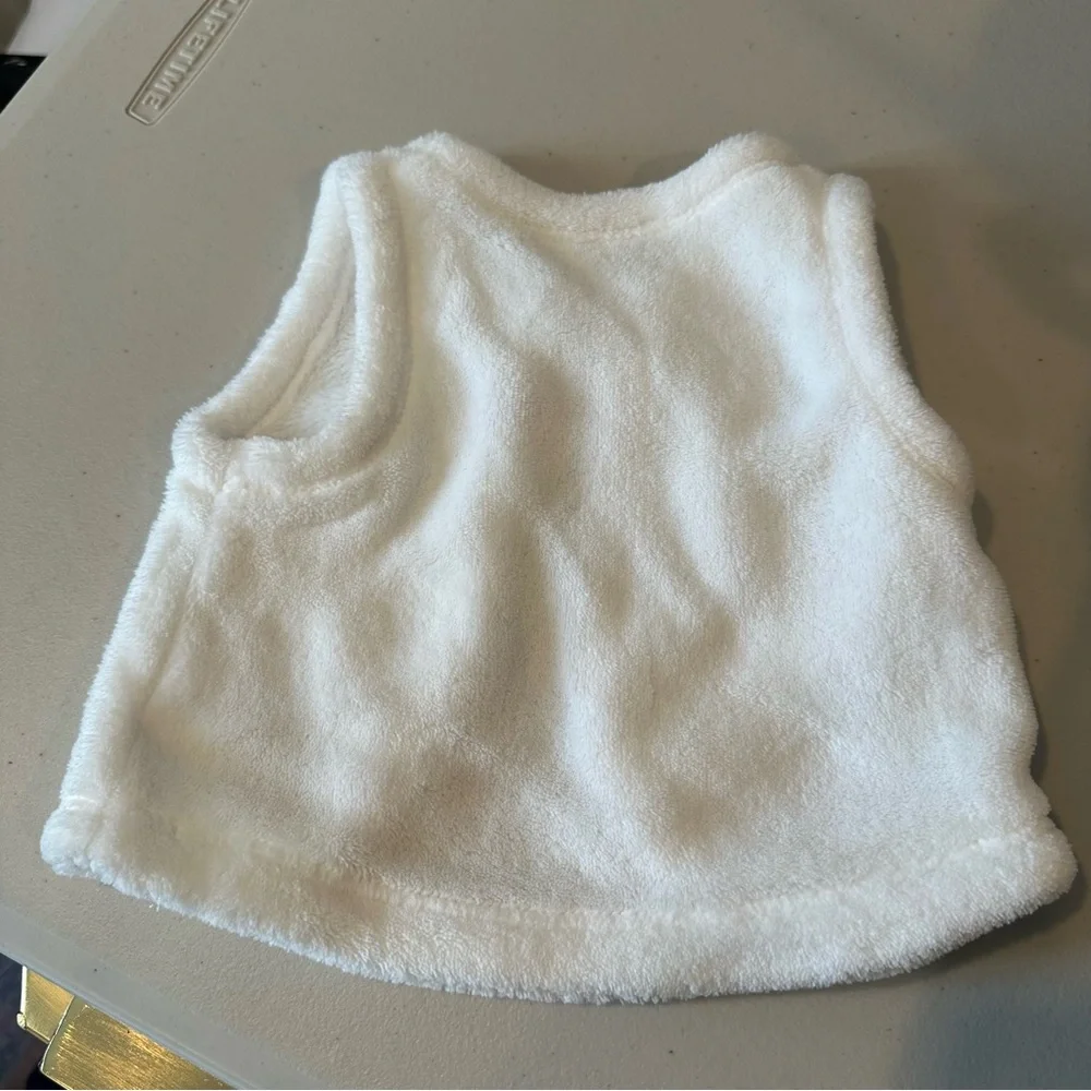 Carter's White Faux Fur Vest 12 Months
